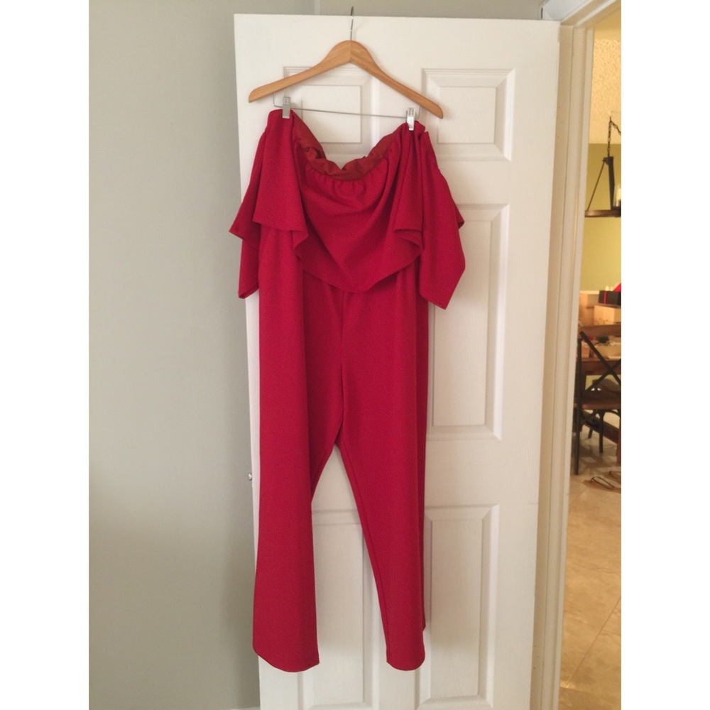 Strapless Red Jumpsuit